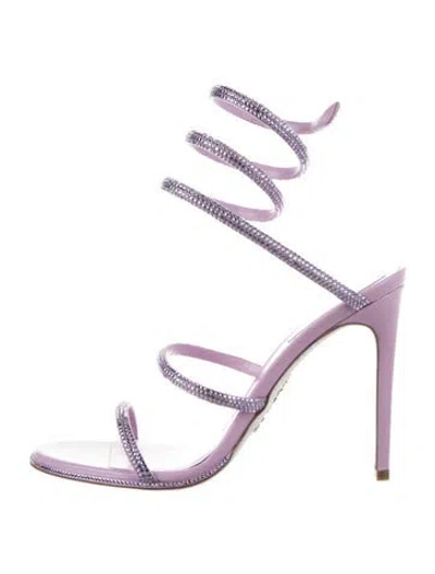 Pre-owned René Caovilla Crystal Gladiator Sandals In Purple
