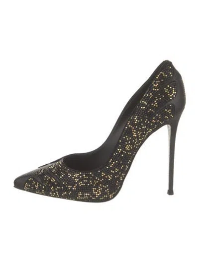 Pre-owned René Caovilla Crystal Glitter Accents Pumps In Multi