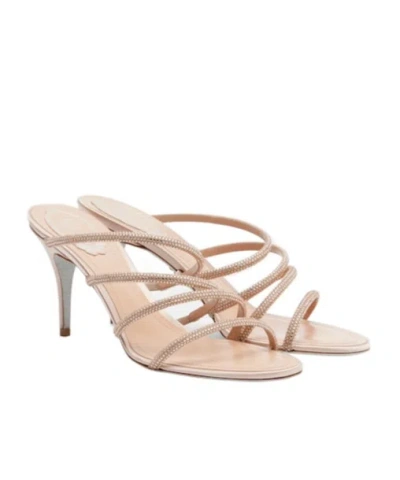 René Caovilla Crystal High-heel Sandals In Brown