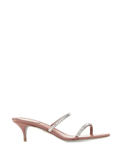 René Caovilla Crystal Mules In Multi
