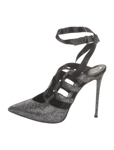 Pre-owned René Caovilla Crystal Patterned Pumps In Black