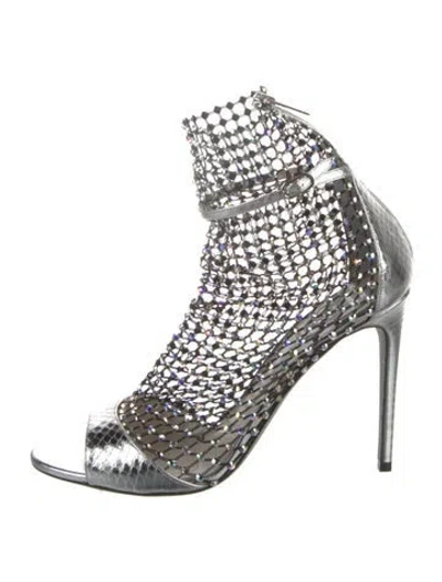 Pre-owned René Caovilla Crystal Patterned Pumps In Silver