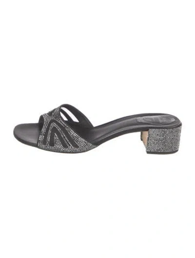 Pre-owned René Caovilla Crystal Patterned Sandals In Blue