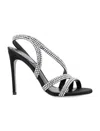 René Caovilla 105mm Lisa Sandals In Black Crystal