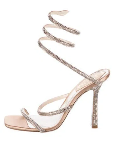 Pre-owned René Caovilla Crystal Sandals In White