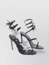 René Caovilla Crystal Star Spiral Strap Sandals In Multi