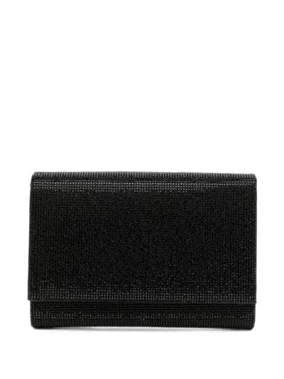 René Caovilla Crystal-embellished Clutch Bag In Black