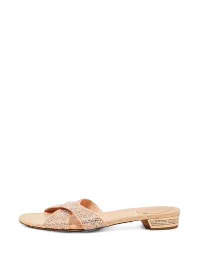 Pre-owned René Caovilla Crystal-embellished Sandals In Neutral