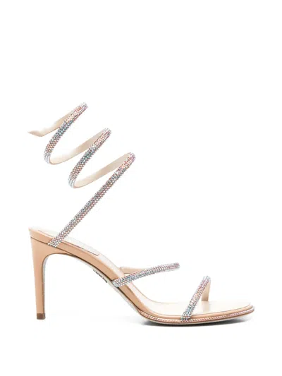 René Caovilla Crystal-embellished Sandals In Silver