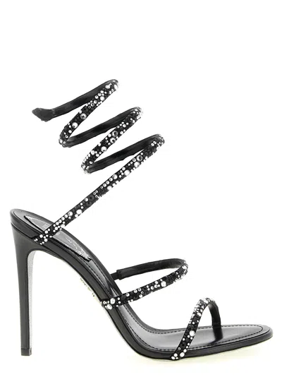 René Caovilla Rene Caovilla Crystal-studded Satin Heel Sandal In Multi