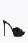 Shop René Caovilla Dania Black Platform Slider Sandal 130