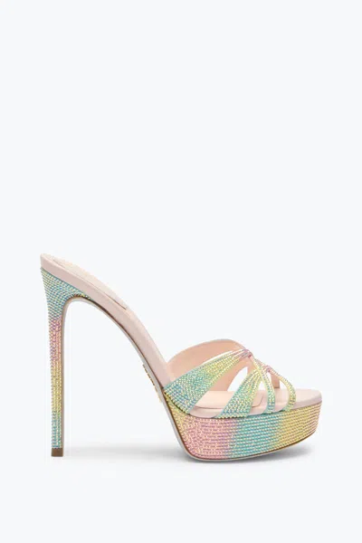 René Caovilla Dania Multicolor Platform Slider Sandal 130