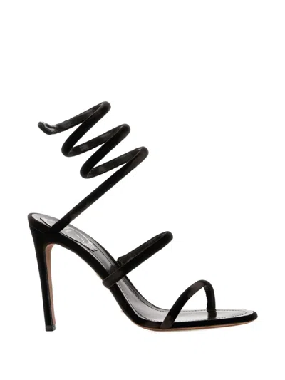 René Caovilla Dark Brown Spiral-strap Sandals