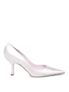 René Caovilla 50mm Satin Pumps In Silver