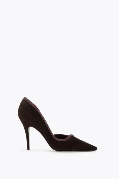 René Caovilla Décolleté Onda In Suede Fondant 100 In Brown