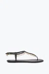 René Caovilla Flat Sandals Adorned Open Toe In Black