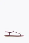 René Caovilla Diana Bordeaux Satin-lamb/siam Strass Thong In Red