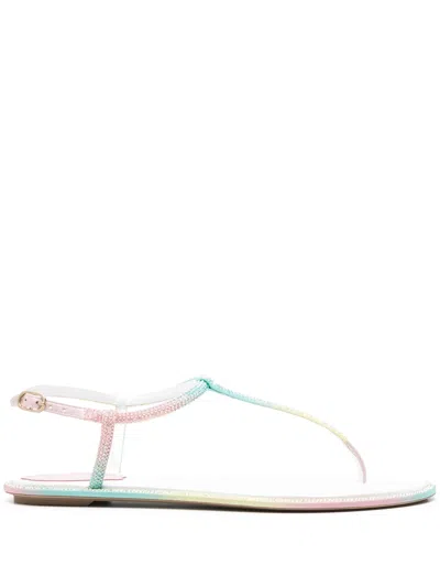 René Caovilla Diana Burano Flat Sandals In Multicolour