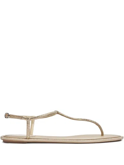 René Caovilla Diana Crystal-embellished Sandals In Neutral