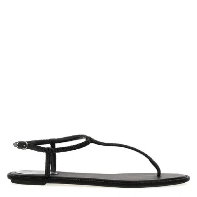 René Caovilla Rene Caovilla Diana Crystal Flat Sandals In Multi