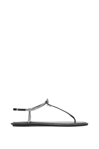 René Caovilla Satin Leather Sandals Bow Detail In R001v065