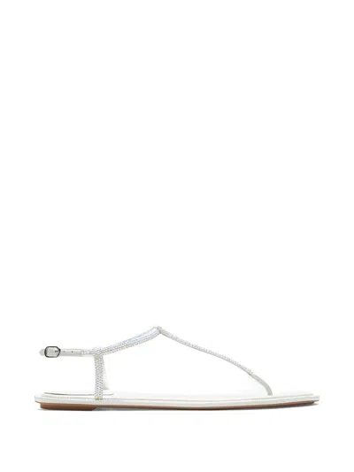 René Caovilla Diana Crystal-embellished Sandals In White