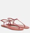 René Caovilla Diana Embellished Satin Thong Sandals In Red