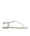 René Caovilla Diana White Sandal With Crystals 10 In Gray