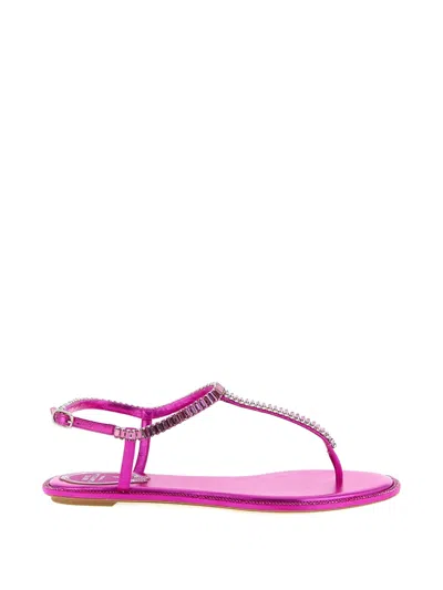 René Caovilla Rene Caovilla Diana Crystal Flat Sandals In Pink