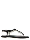 René Caovilla Flat Sandals Adorned Open Toe