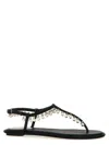 René Caovilla Flat Sandals Adorned Open Toe