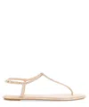 René Caovilla Diana Crystal-embellished Flat Sandals In Gold