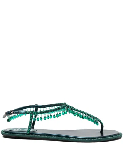 René Caovilla Diana Sandals In Green