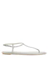 René Caovilla Diana White Sandal With Crystals 10 In Silver