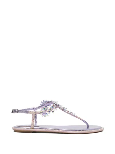 René Caovilla Diana Sandals In White