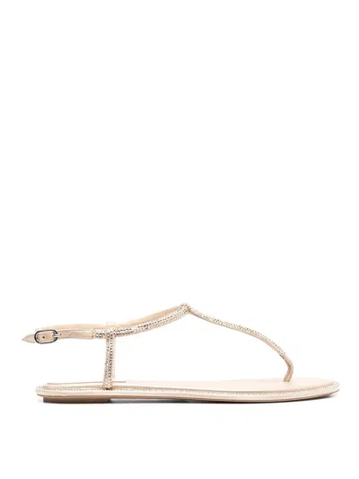 René Caovilla Diana Flip Flops Low Sandals With Crystals 10 Shoes In Grey