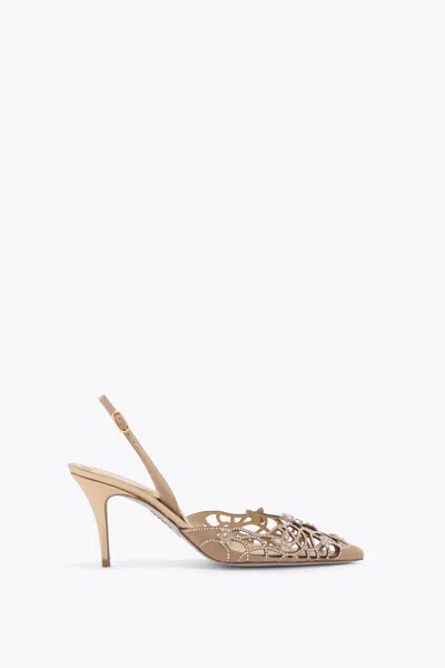 René Caovilla Eden Gold Slingback 80