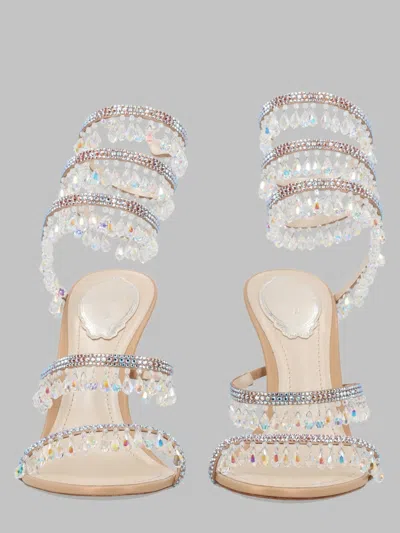 René Caovilla Rene` Caovilla Elegant Heeled Sandals In White