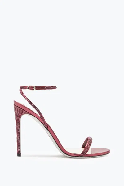 René Caovilla Ellabrita Crystal Wine Red Sandal 105