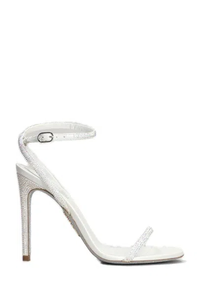 René Caovilla Ellabrita Embellished Sandals In White