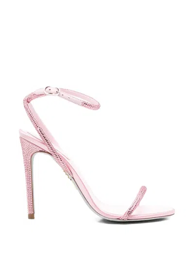 René Caovilla Ellabrita Embellished-strap Heeled Sandals In Pink