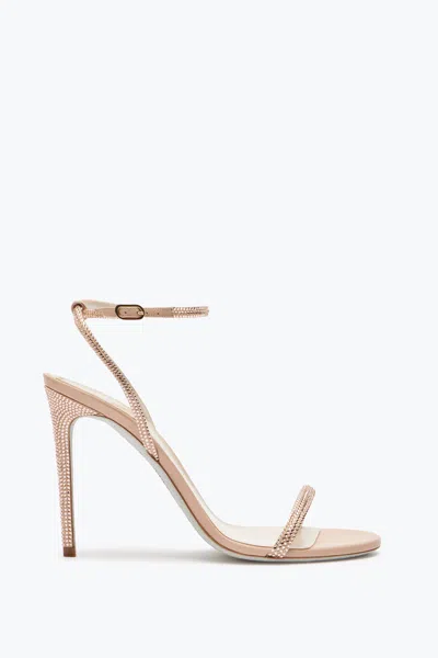 René Caovilla Ellabrita Nude Sandal 105 In Brown