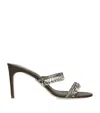 René Caovilla Embellished Chandelier Heeled Mules 80 In Brown