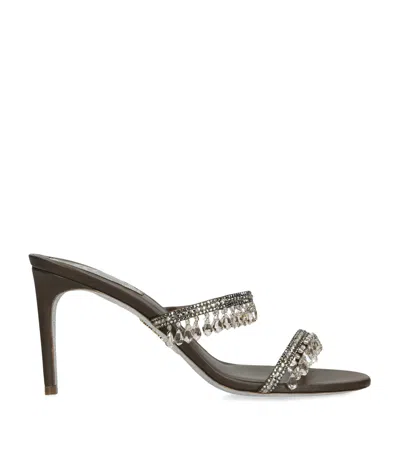 René Caovilla Embellished Chandelier Heeled Mules 80 In Brown