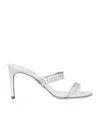René Caovilla Embellished Chandelier Mules 80 In White