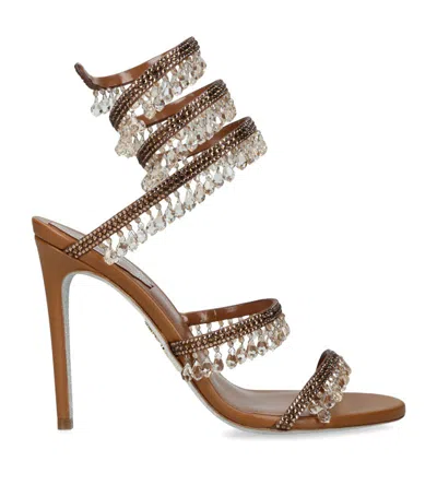 René Caovilla Embellished Chandelier Sandals 105 In Brown/oth
