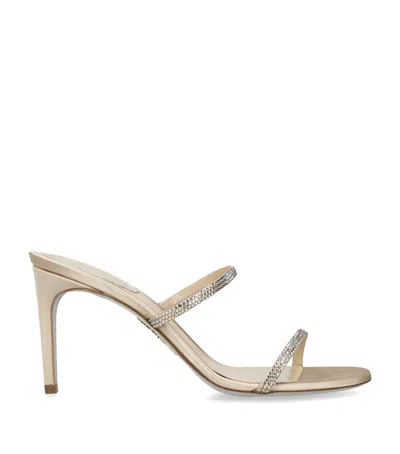 René Caovilla Embellished Cleo Heeled Mules 90 In Gray