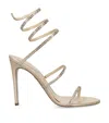 René Caovilla Cleo 105 Wraparound Satin Sandals In Gold