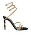 René Caovilla Crystal-embellished Stiletto Sandals With Spiraled Strap In Black