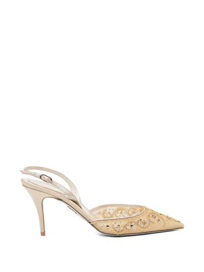 René Caovilla Embellished Pumps In Neutral